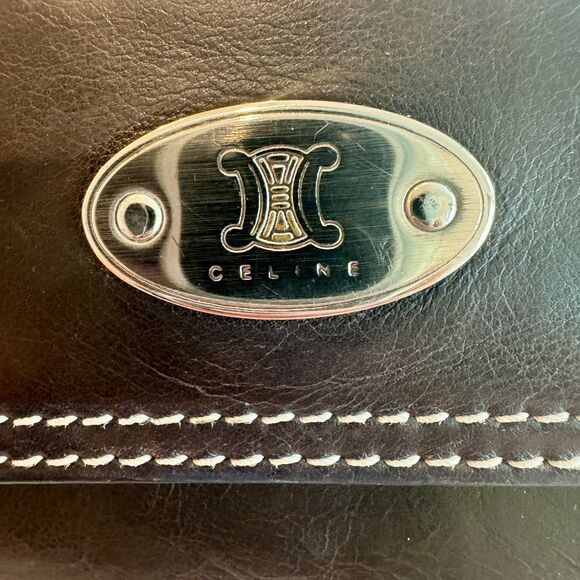 Céline Brown Triomphe Long Wallet with Contrast Stitching - Picture 10 of 10